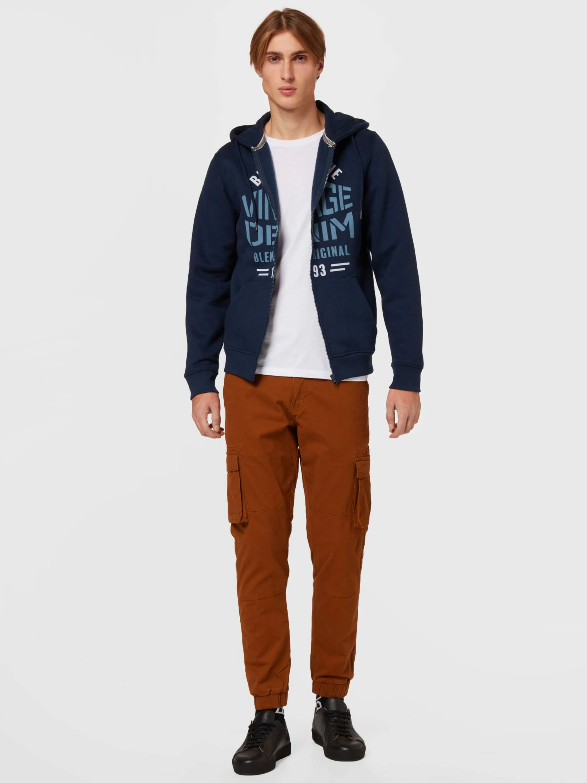 Blend Sweatvesten Met Capuchon Sweatvest Heren Navy / Lichtblauw 6 Blend Sweatvesten Met Capuchon Sweatvest Heren Navy / Lichtblauw - Afbeelding 4