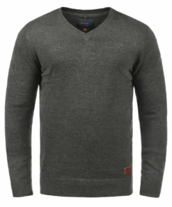 Blend V-hals Truien Trui Lasse Heren Grijs