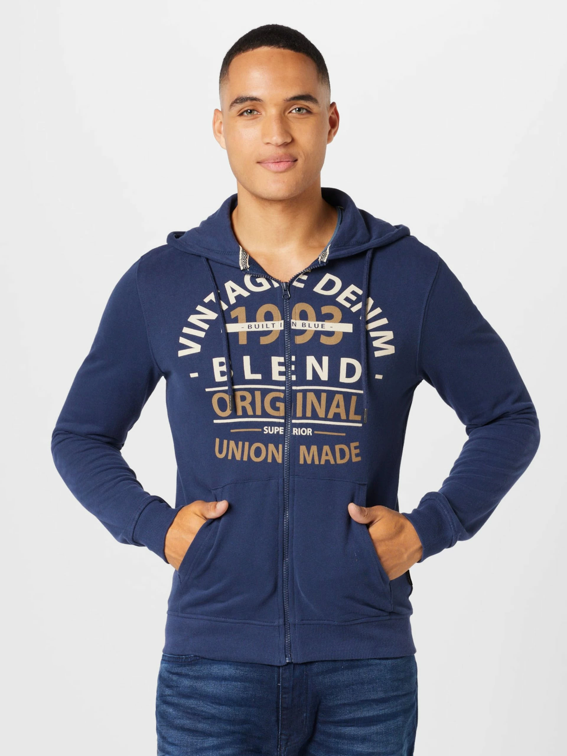 Blend Sweatvesten Met Capuchon Sweatvest Heren Donkerblauw 5 Blend Sweatvesten Met Capuchon Sweatvest Heren Donkerblauw - Afbeelding 3