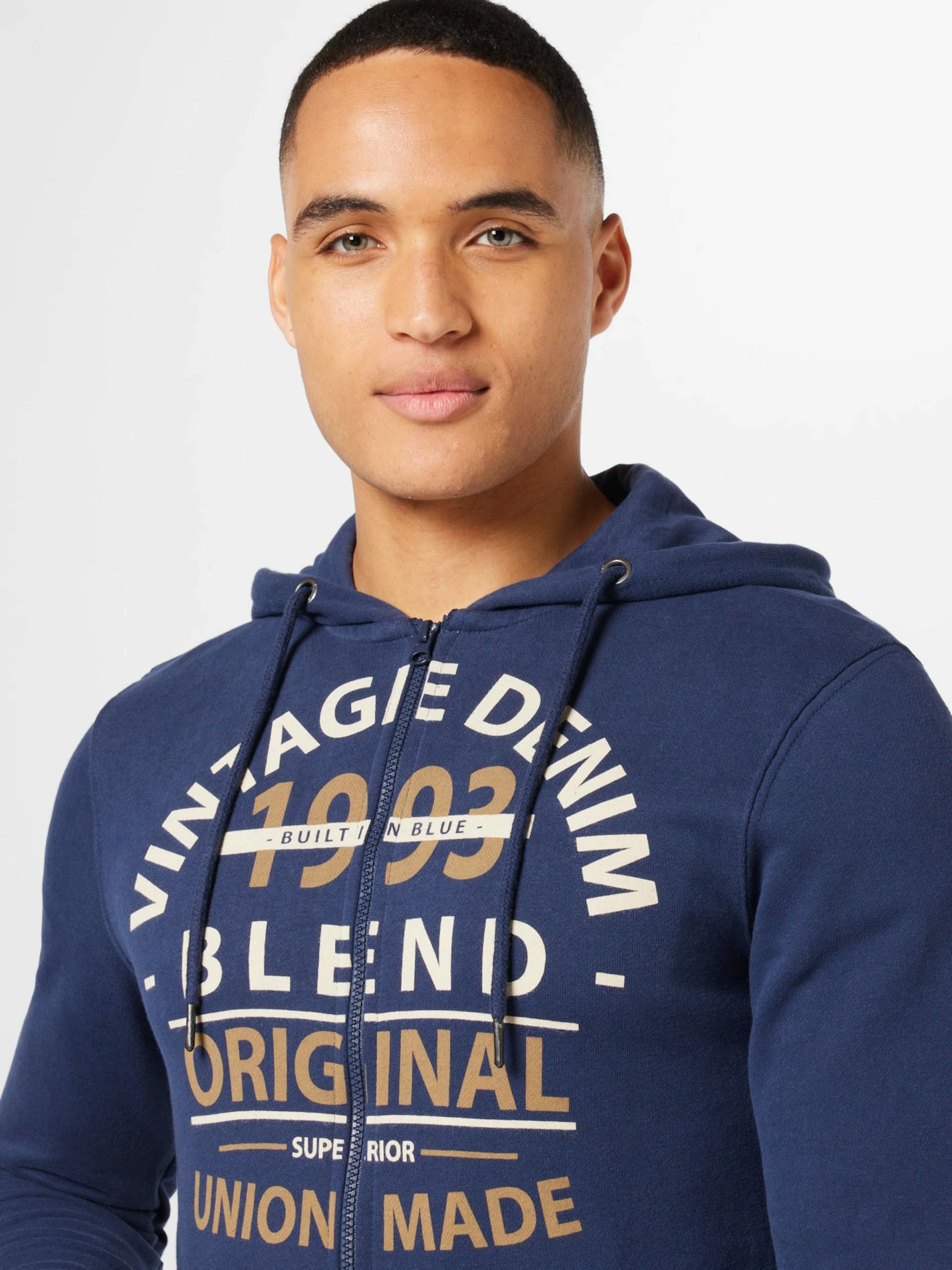 Blend Sweatvesten Met Capuchon Sweatvest Heren Donkerblauw 4 Blend Sweatvesten Met Capuchon Sweatvest Heren Donkerblauw - Afbeelding 2