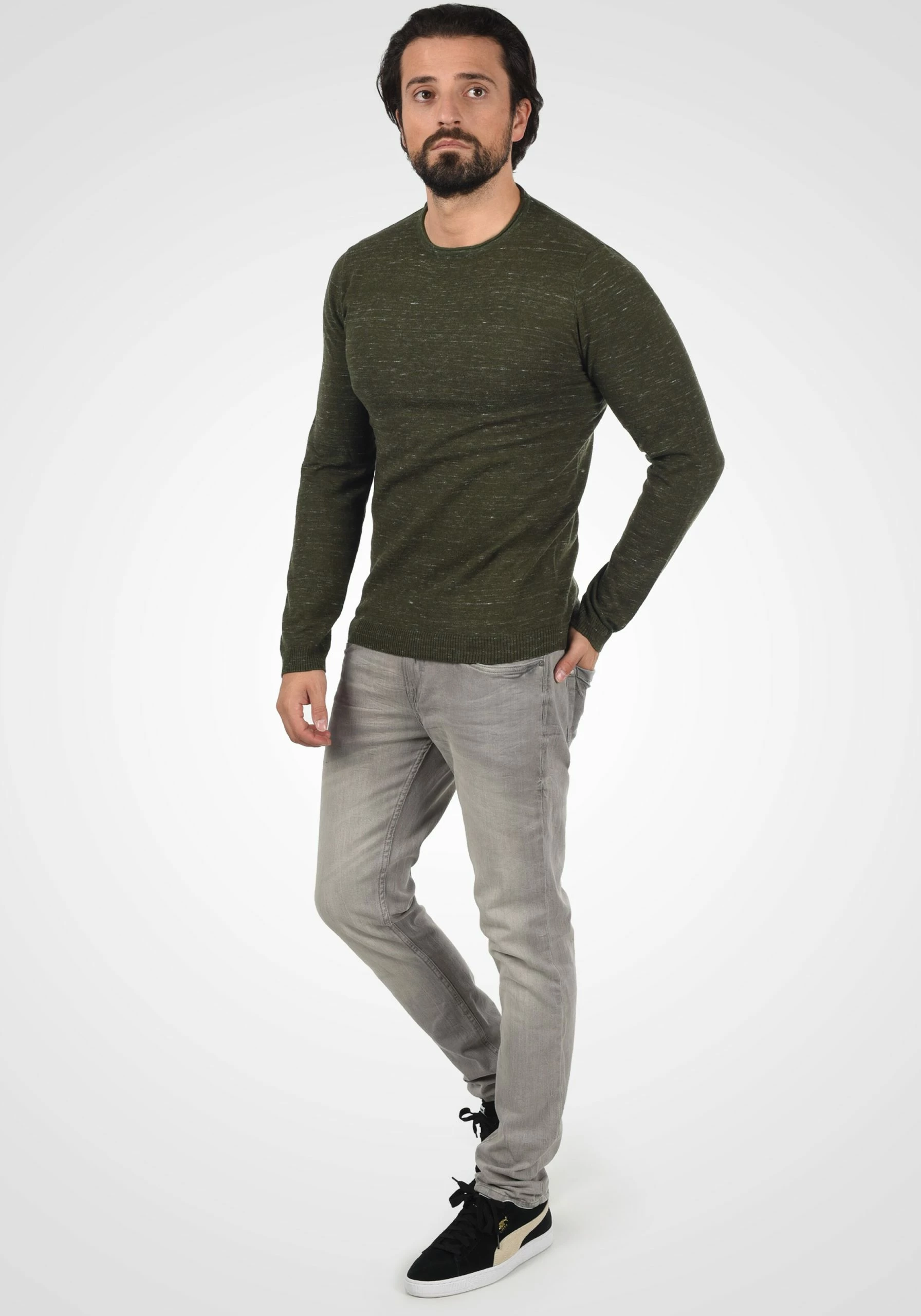 Blend Crewneck Truien Trui Adrian Heren Groen Gemêleerd 6 Blend Crewneck Truien Trui Adrian Heren Groen Gemêleerd - Afbeelding 4