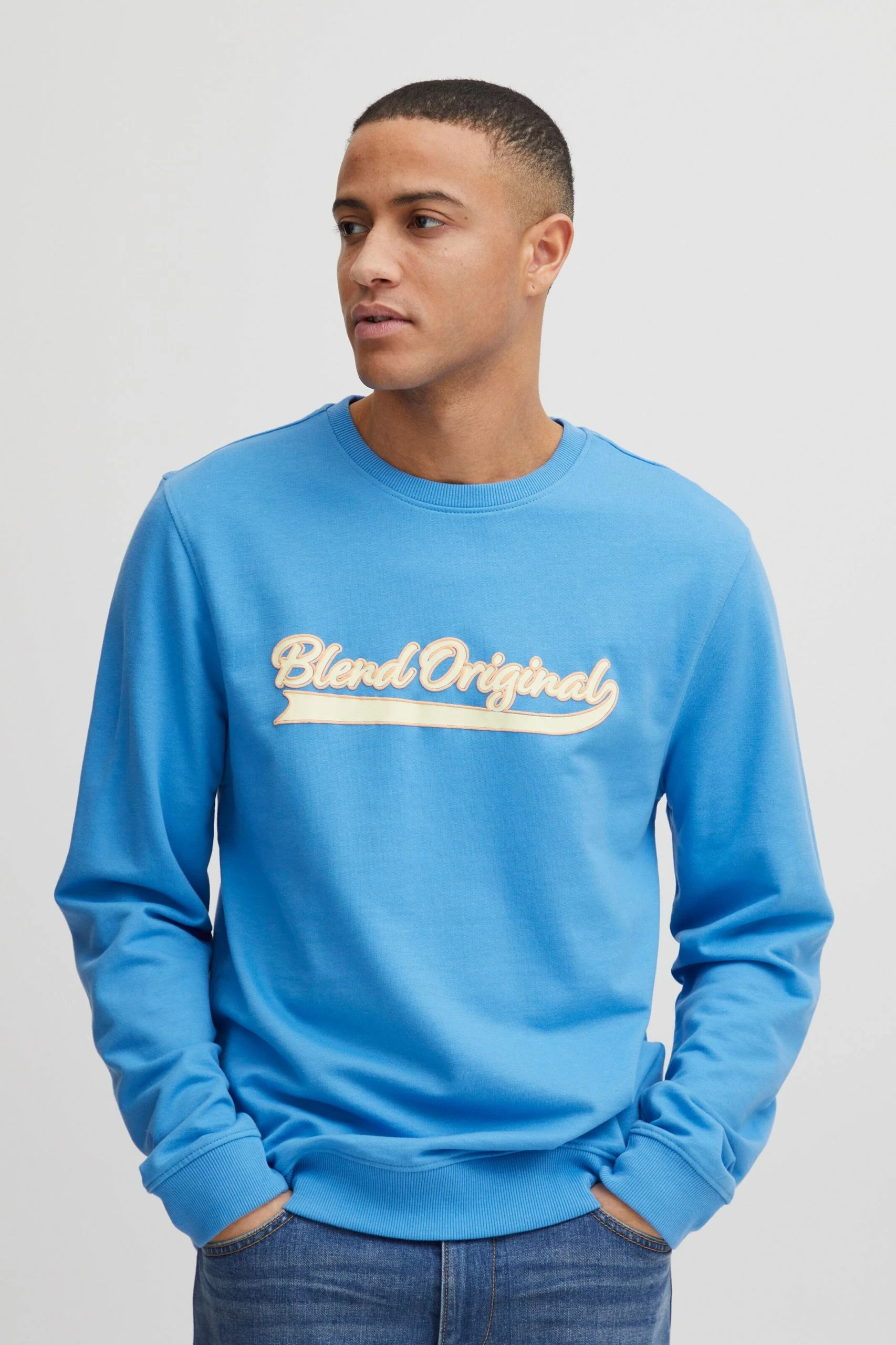 Blend Crewneck Truien Trui Heren Hemelsblauw 4 Blend Crewneck Truien Trui Heren Hemelsblauw - Afbeelding 2