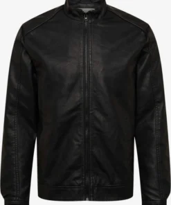 Blend Leren Jassen Tussenjas Heren Zwart
