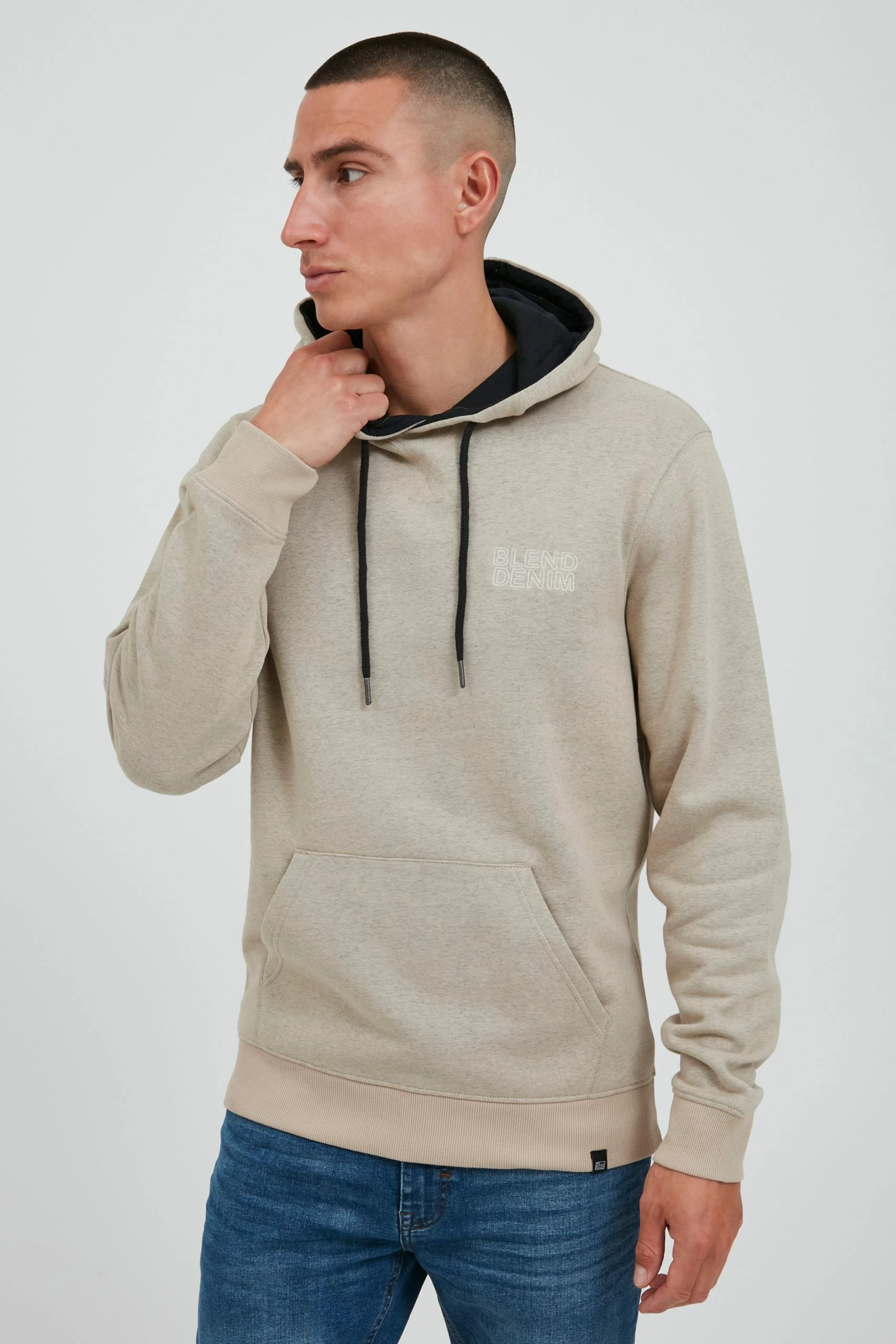 Blend Hoodies Sweatshirt HARRISON Heren Beige / Grijs 4 Blend Hoodies Sweatshirt HARRISON Heren Beige / Grijs - Afbeelding 2