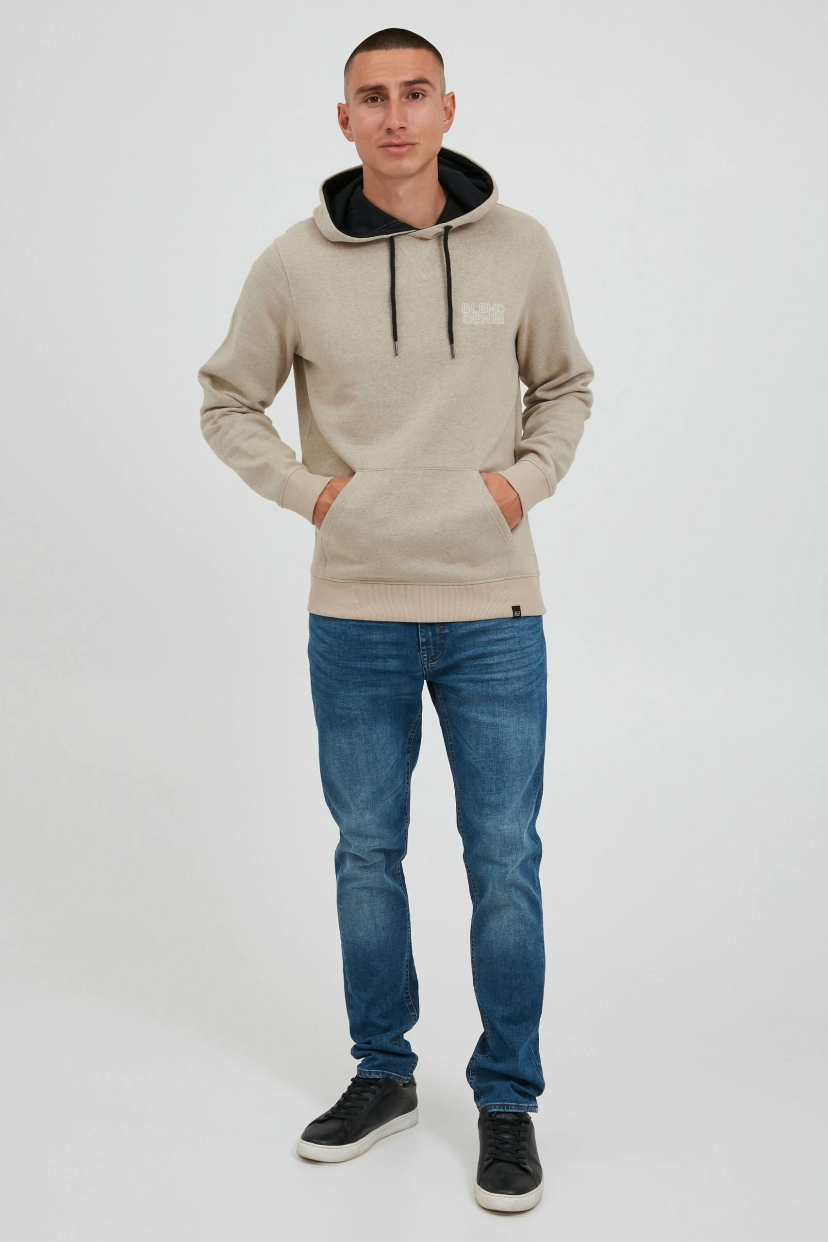 Blend Hoodies Sweatshirt HARRISON Heren Beige / Grijs 5 Blend Hoodies Sweatshirt HARRISON Heren Beige / Grijs - Afbeelding 3