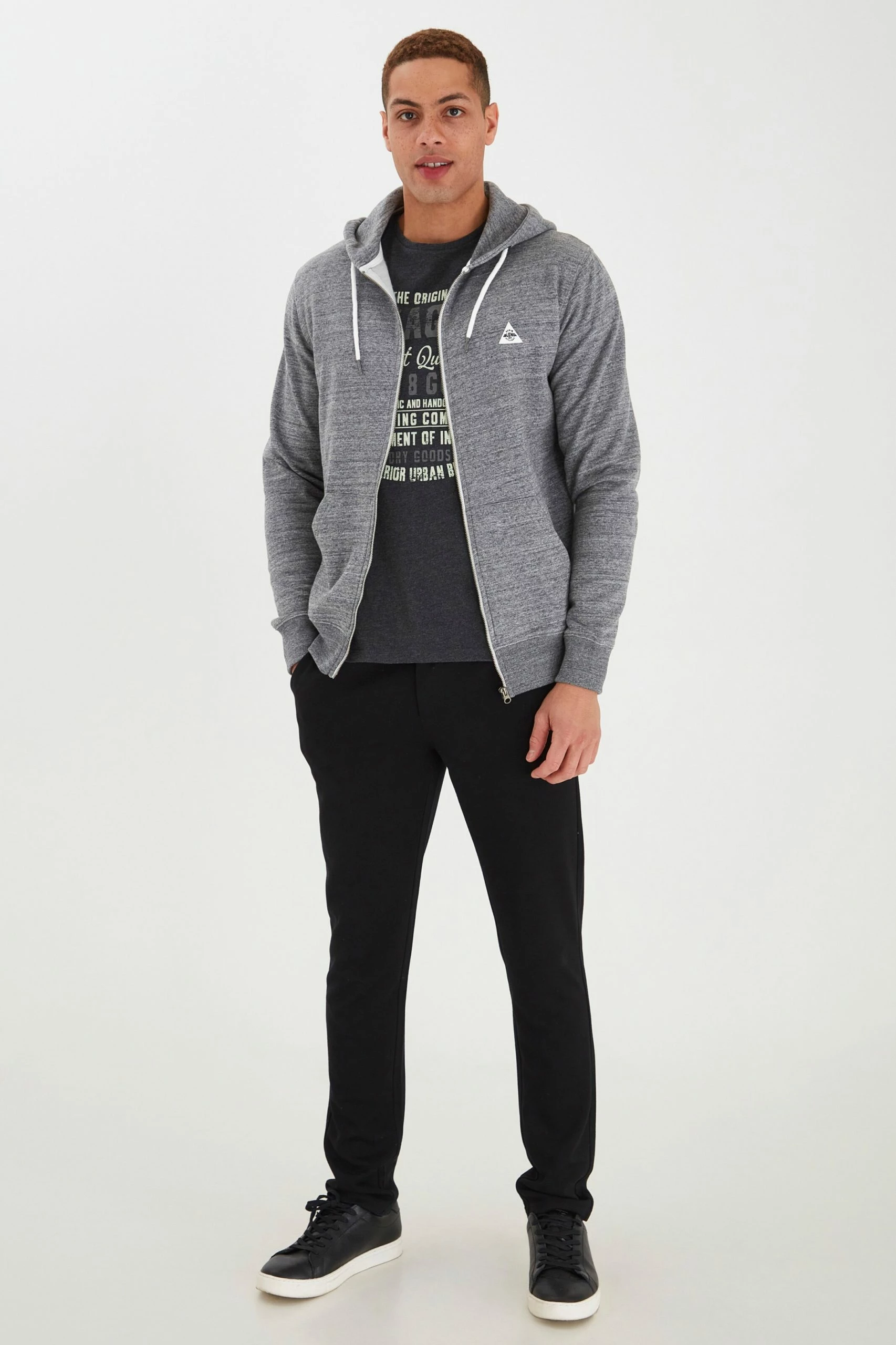 Blend Sweatvesten Met Capuchon Sweatvest Heren Grijs Gemêleerd 5 Blend Sweatvesten Met Capuchon Sweatvest Heren Grijs Gemêleerd - Afbeelding 3